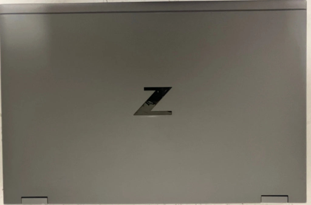 Laptop back with a 'Z' logo on a gray background